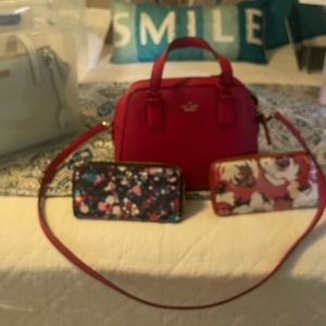 Pre-Owned Kate Spade Purse and two matching wallets